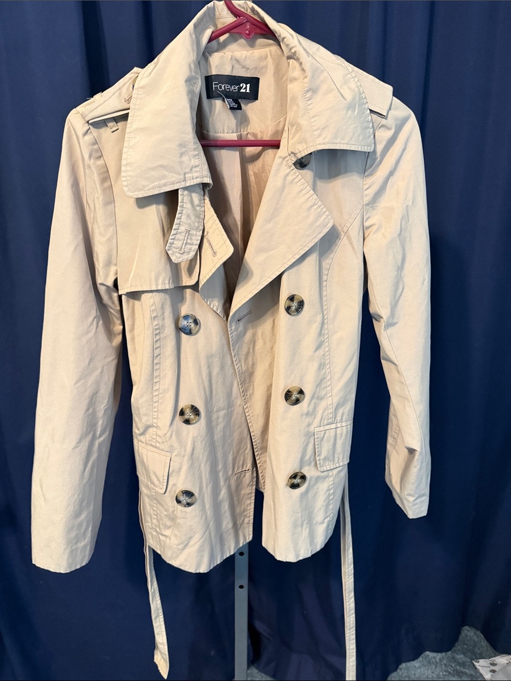 Forever 21 Beige Double-Breasted Trench Coat